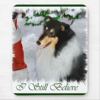 Tri-Color Rough Collie Christmas Gifts Mouse Pad