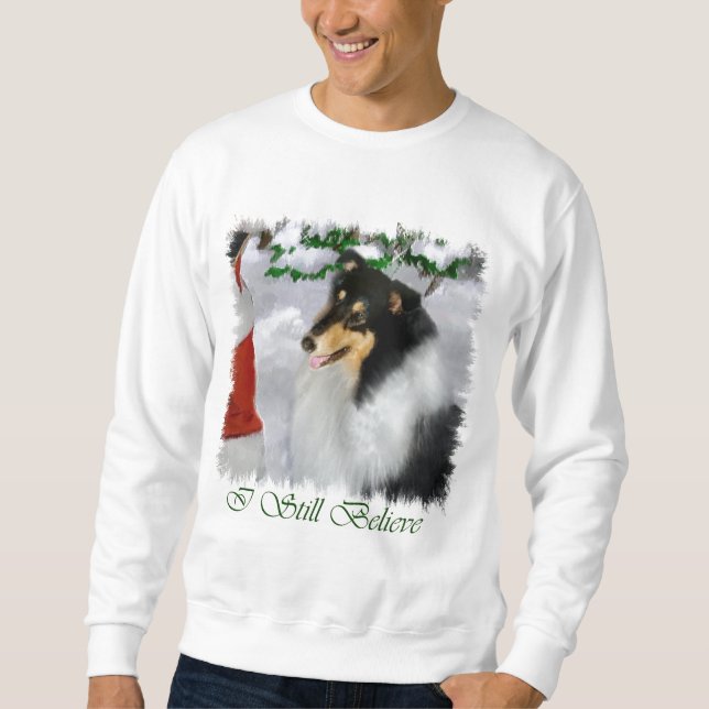 Tri-Color Rough Collie Christmas Gifts Sweatshirt (Front)