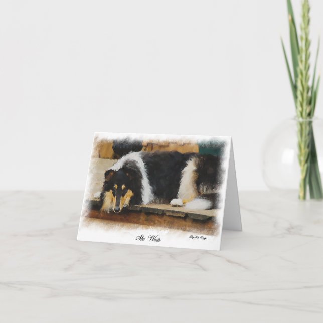 Tri Color Rough Collie Gifts Art Card (Front)