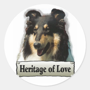 Tri Color Rough Collie Gifts Classic Round Sticker
