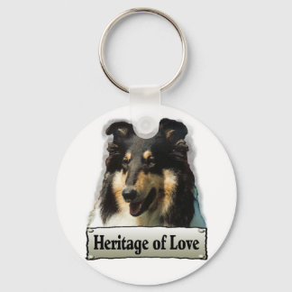 Tri Color Rough Collie Gifts Keychain