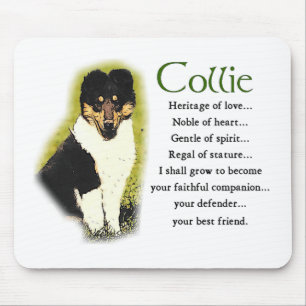 Tri Color Rough Collie Gifts Mouse Pad