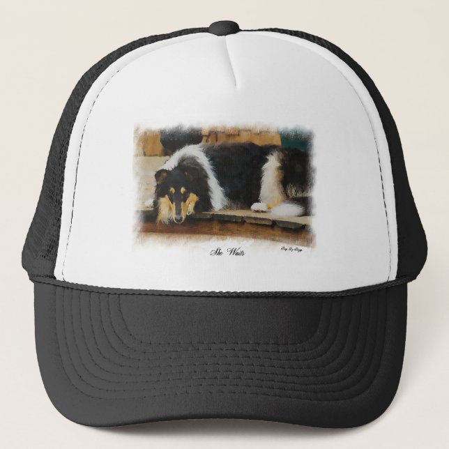 Tri-Color Rough Collie Gifts Trucker Hat (Front)