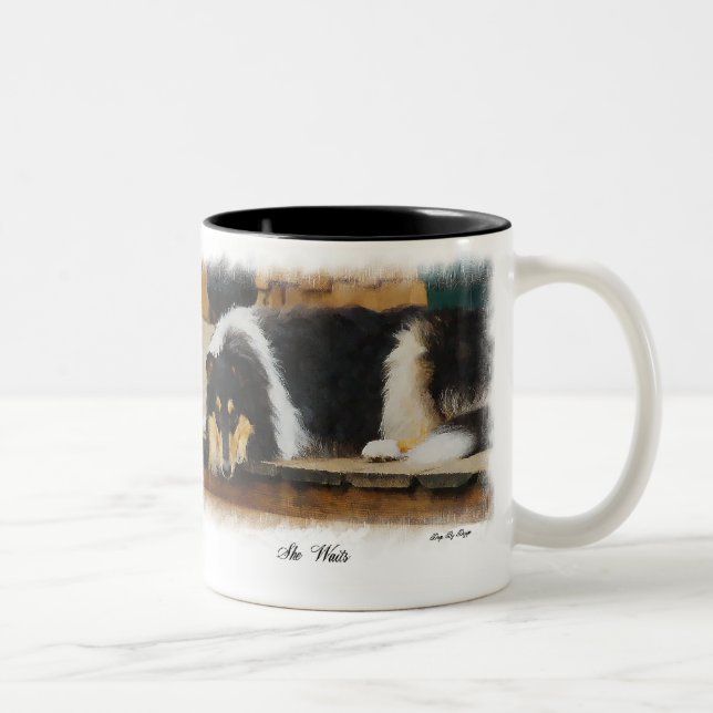 Tri-Color Rough Collie Gifts Two-Tone Coffee Mug (Right)