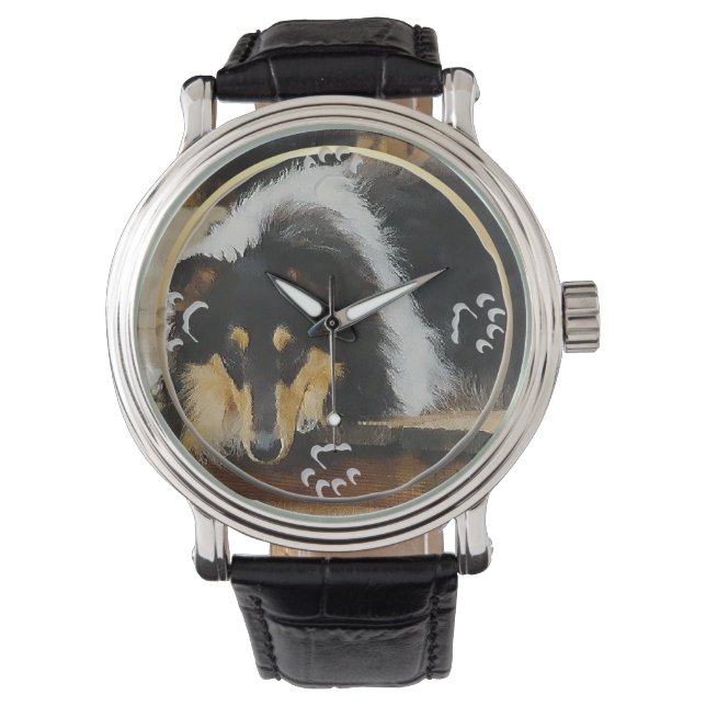 Tri Color Rough Collie Gifts Watch (Front)
