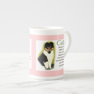 Tri Color Rough Collie Puppy Bone China Mug
