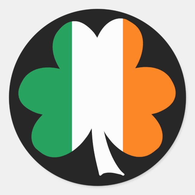 Tri-color Shamrock Classic Round Sticker (Front)