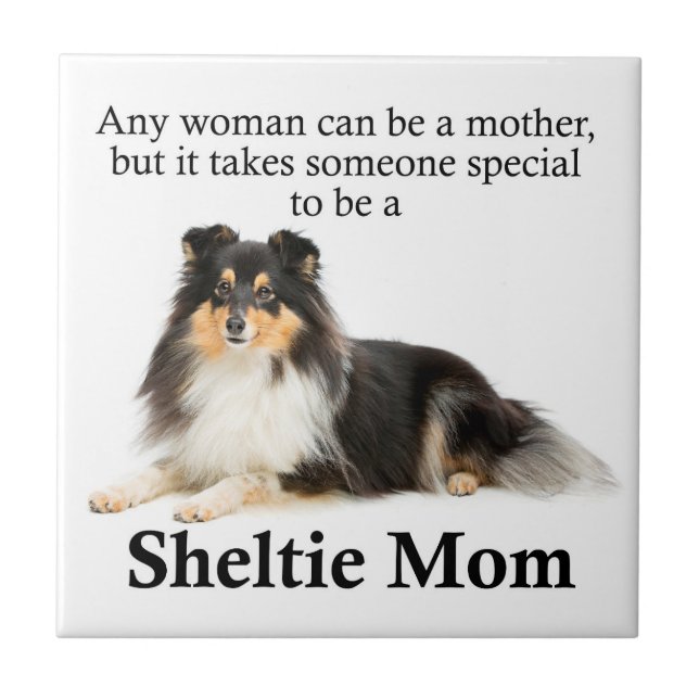Tri-Color Sheltie Mom Tile (Front)