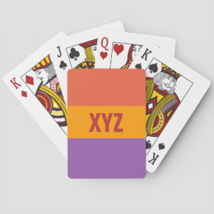 Tri-color stripes custom playing cards