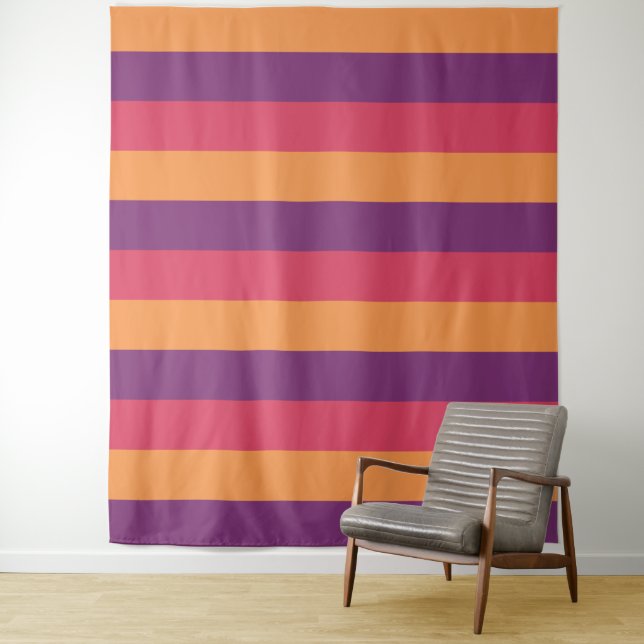 Tri-Color Stripes pattern tapestries (In Situ)