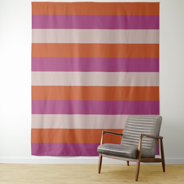Tri-Color Stripes pattern tapestries (In Situ)