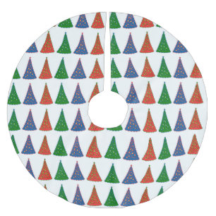 Tri-Color Trees Brushed Polyester Tree Skirt