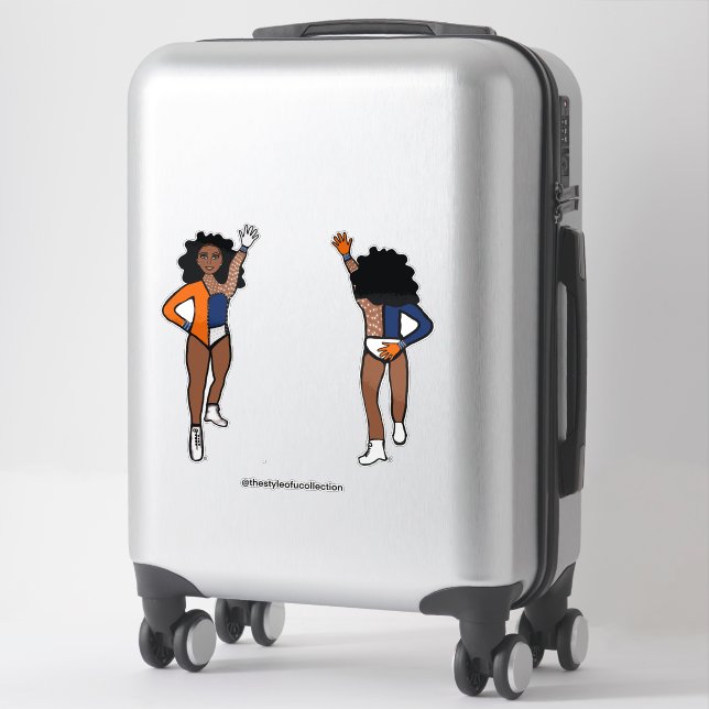 Tri-Color White Navy Orange Dancer #1 Sticker (Suitcase)