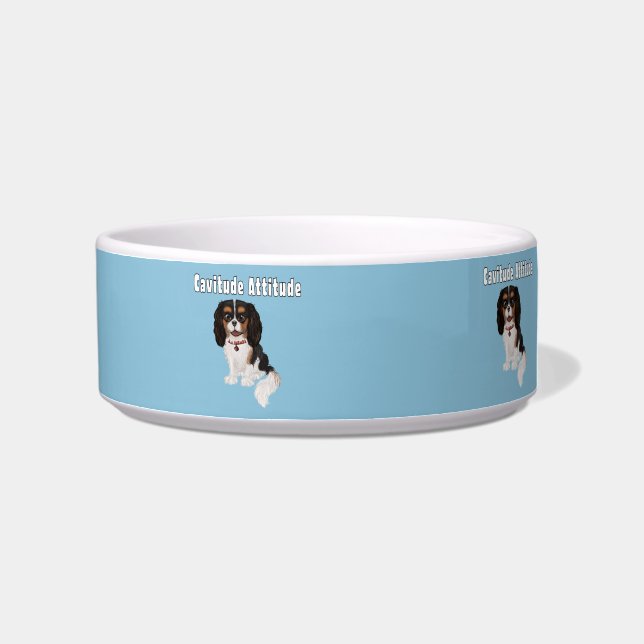 Tri-Colored Cavalier King Charles Spaniel Bowl (Right)