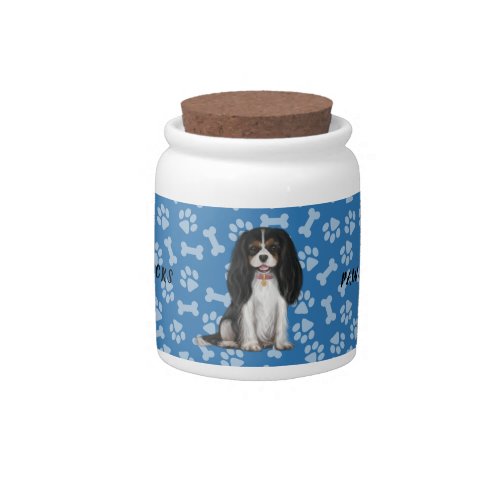 Tri_Colored Cavalier King Charles Spaniel Candy Jar