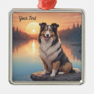 Tri Colored Collie by Lake Metal Ornament