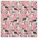 Tri Colored Corgi Floral Fabric - cute corgis