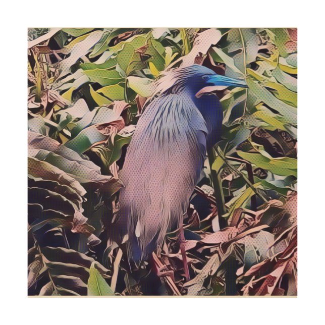Tri-colored Heron Wood Wall Art (Front)