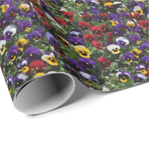 Tri Colored Pansies: A Symphony of Colors in Bloom Wrapping Paper