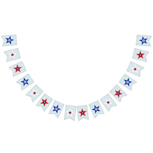 Tri_Colored Red White and Blue Stars Bunting Flags