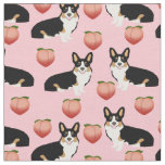 tri corgi peach emoji fabric