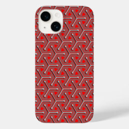 tri-cubic steel red gray hue Case-Mate iPhone 14 case