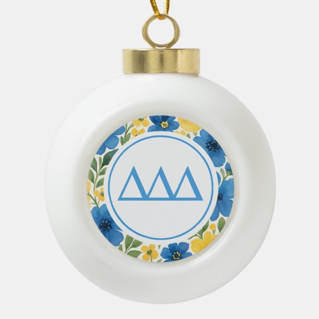 Tri Delta Ceramic Ball Christmas Ornament (Front)