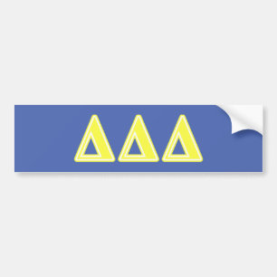 Tri Delta Yellow Letters Bumper Sticker