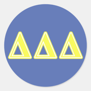 Tri Delta Yellow Letters Classic Round Sticker