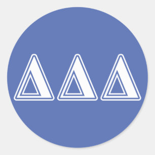 Tri Delta Yellow Letters Classic Round Sticker