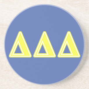 Tri Delta Yellow Letters Coaster