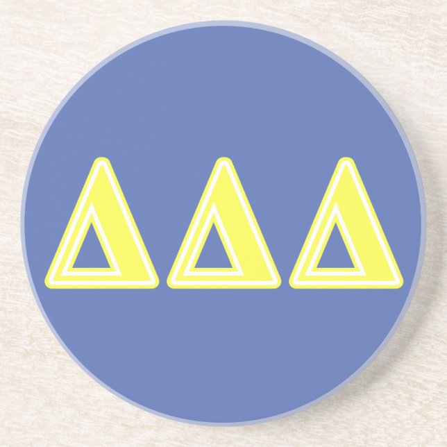 Tri Delta Yellow Letters Coaster (Front)