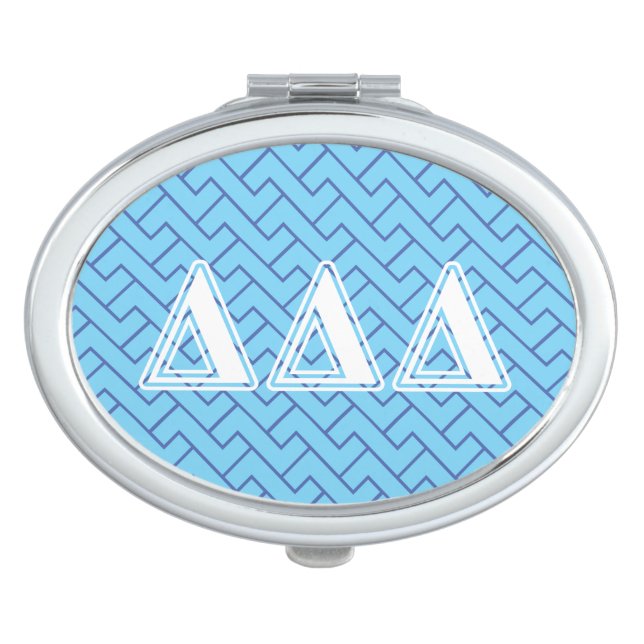 Tri Delta Yellow Letters Compact Mirror (Front)