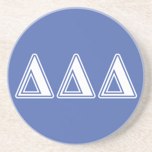 Tri Delta Yellow Letters Drink Coaster