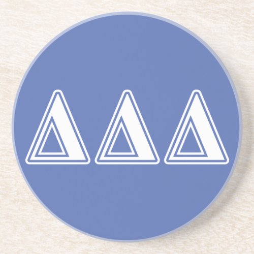 Tri Delta Yellow Letters Drink Coaster