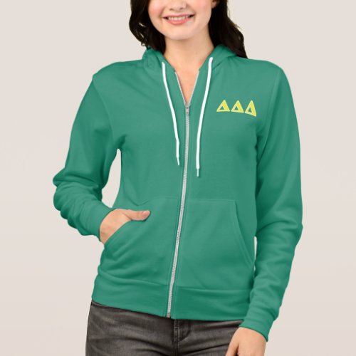 Tri Delta Yellow Letters Hoodie