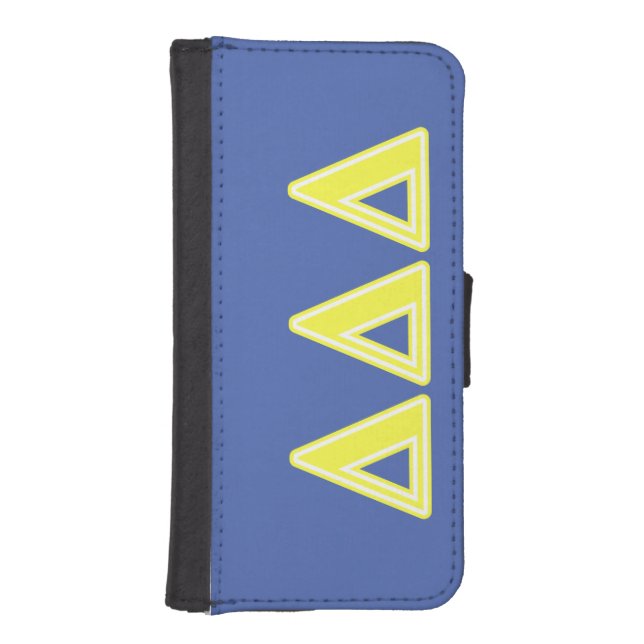 Tri Delta Yellow Letters iPhone Wallet Case (Front)