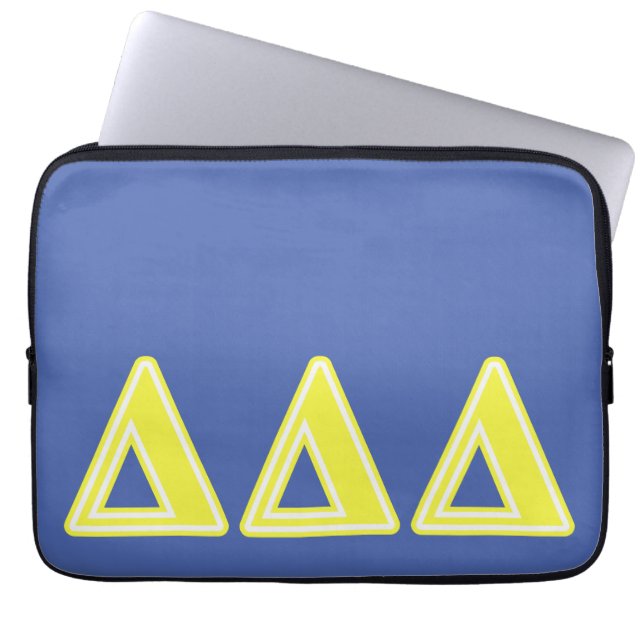 Tri Delta Yellow Letters Laptop Sleeve (Front)
