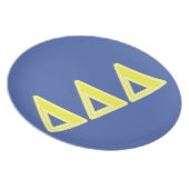 Tri Delta Yellow Letters Melamine Plate (Right Side)