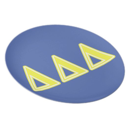 Tri Delta Yellow Letters Melamine Plate (Right Side)