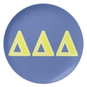 Tri Delta Yellow Letters Melamine Plate (Front)