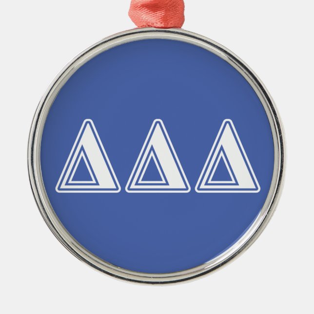 Tri Delta Yellow Letters Metal Ornament (Front)