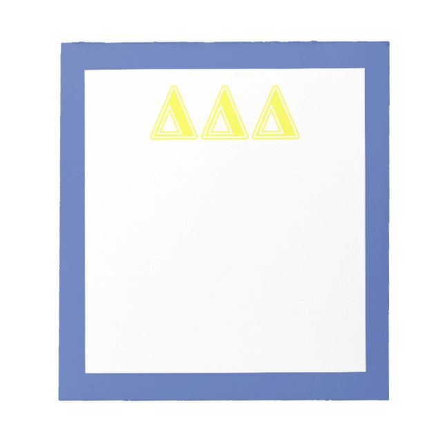 Tri Delta Yellow Letters Notepad (Front)