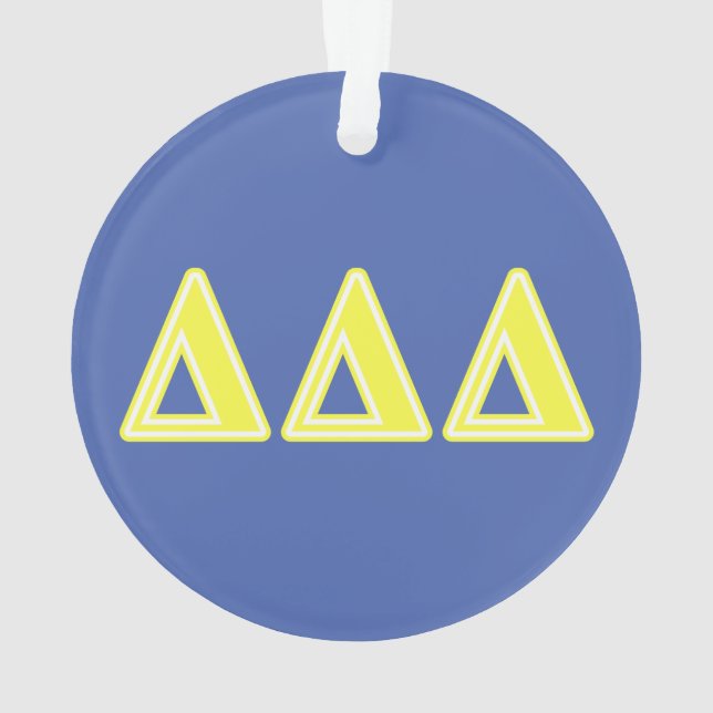 Tri Delta Yellow Letters Ornament (Back)