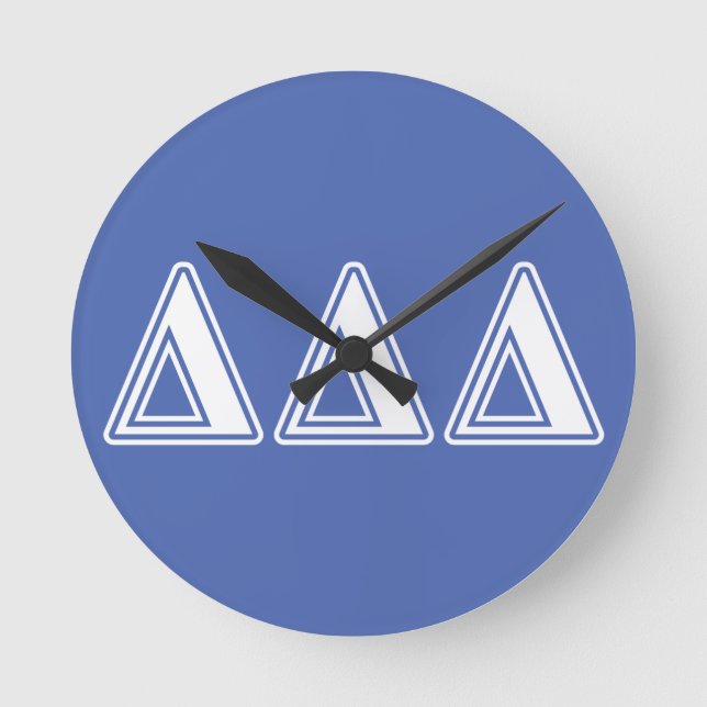 Tri Delta Yellow Letters Round Clock (Front)