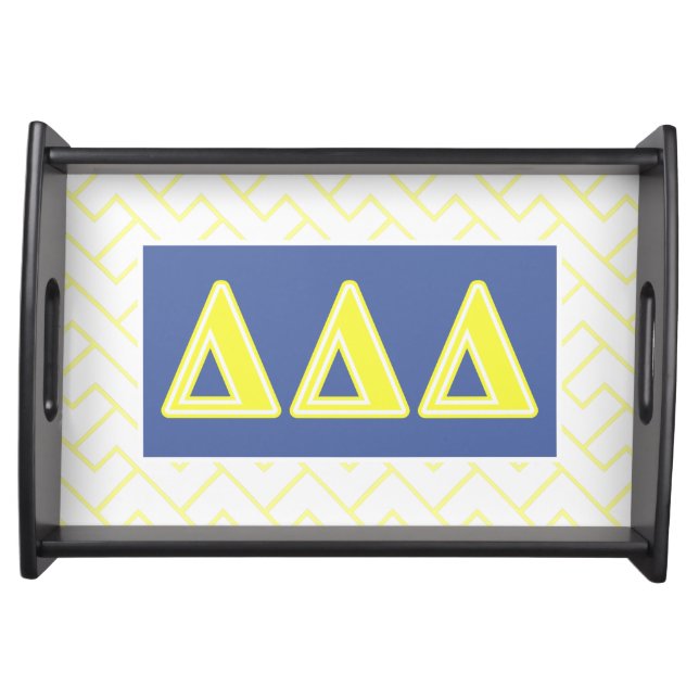 Tri Delta Yellow Letters Serving Tray (Front)