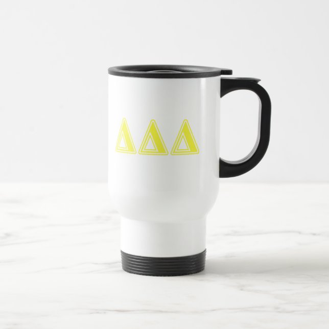 Tri Delta Yellow Letters Travel Mug (Right)