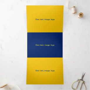Tri Fold Card uni Blue - Yellow