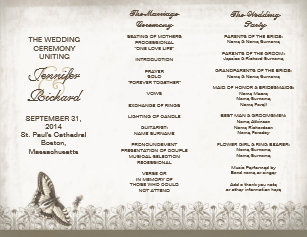 tri fold wedding programs zazzle