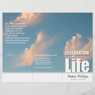 Tri-Fold Face Cloud Memorial Service Program Flyer